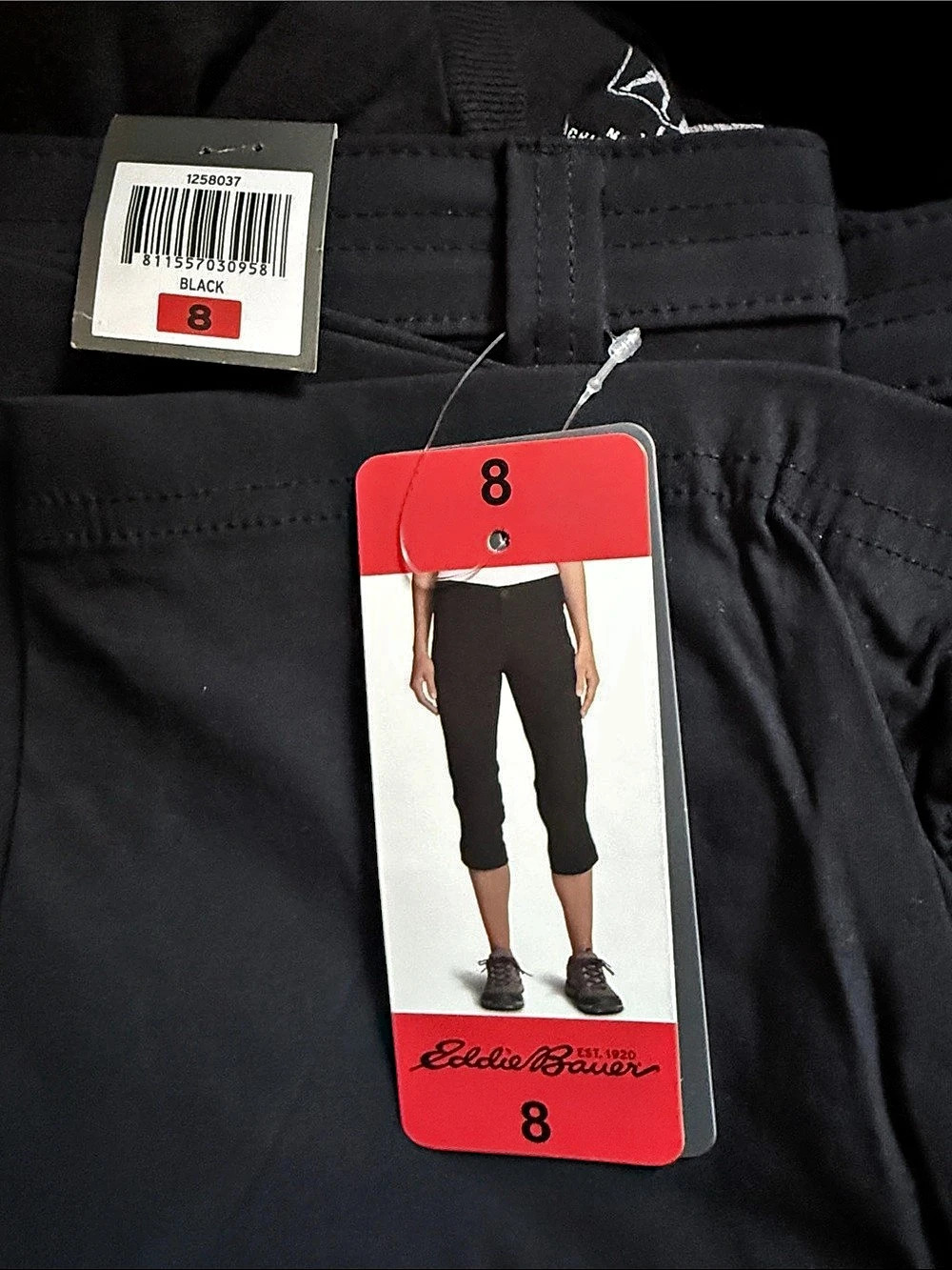 Eddie Bauer Rainier Capri Black Size 8 NWT